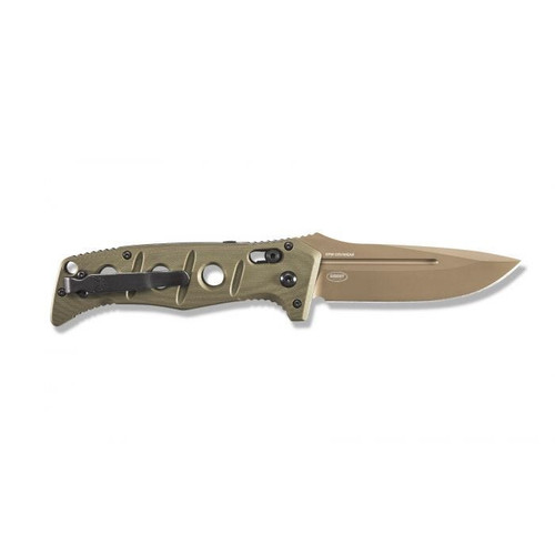 Benchmade 2750FE-2 AUTO Adamas Folding Knife - 3.78" CruWear Flat Dark Earth Plain Edge Blade, OD Green G10 Handles, Ballistic Nylon Sheath Benchmade 2750FE-2 AUTO Adamas Folding Knife - 3.78" CruWear Flat Dark Earth Plain Edge Blade, OD Green G10 Handles, Ballistic Nylon Sheath
