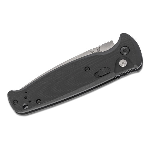Benchmade 4300 CLA (Composite Lite Auto) AUTO Folding Knife - 3.4" 154CM Stonewash Plain Blade, Black G10 Handles