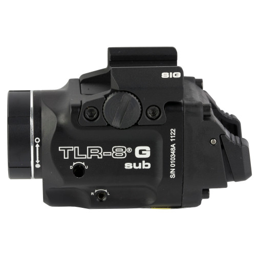 Streamlight TLR-8G Sub for the Sig P365/XL - White LED with Green Laser, 500 Lumens, Anodized Black Finish Streamlight TLR-8G Sub for the Sig P365/XL - White LED with Green Laser, 500 Lumens, Anodized Black Finish