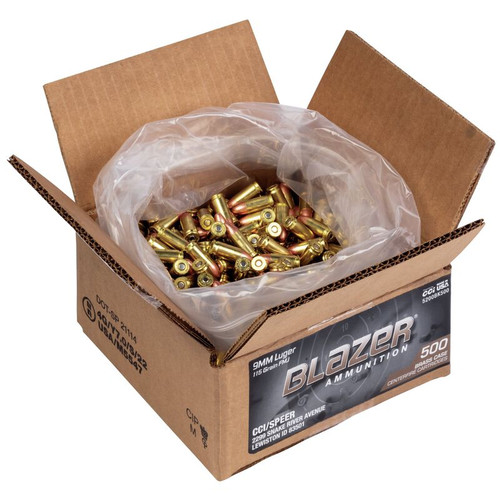 CCI Blazer Brass 9mm 115gr Full Metal Jacket (FMJ) - 500 Round Case CCI Blazer Brass 9mm 115gr Full Metal Jacket (FMJ) - 500 Round Case