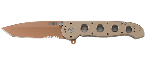 CRKT M16 Flipper - 3.94" Combo Tanto Blade, Desert Tan, Aluminum Handles - M16-14D