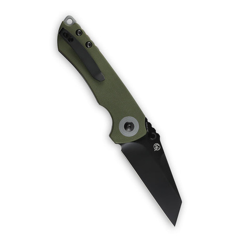Kizer Cutlery Mini Critical Flipper Knife - 3" CPM-3V Black Reverse Tanto Blade, Green G10 Handles - V3508A3 Kizer Cutlery Mini Critical Flipper Knife - 3" CPM-3V Black Reverse Tanto Blade, Green G10 Handles - V3508A3