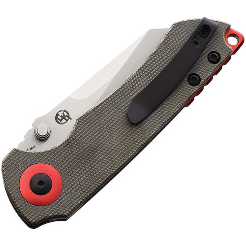Kizer Cutlery Mini Critical Flipper Knife - 3" 154CM Satin Reverse Tanto Blade, Green Micarta Handles - V3508C1 Kizer Cutlery Mini Critical Flipper Knife - 3" 154CM Satin Reverse Tanto Blade, Green Micarta Handles - V3508C1