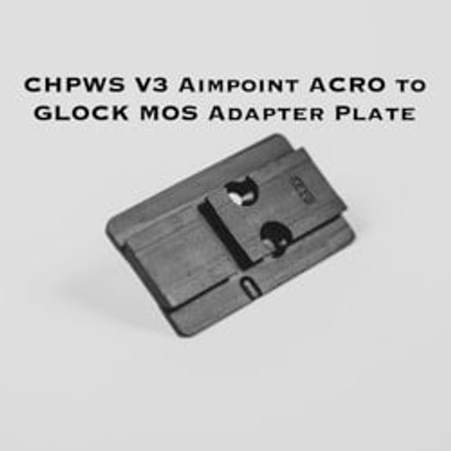 C&H Precision V4 MIL/LEO Adapter Aimpoint ACRO Fits GLOCK MOS Adapter Plate - Anodized Black Finish, Includes Mounting Hardware C&H Precision V4 MIL/LEO Adapter Aimpoint ACRO Fits GLOCK MOS Adapter Plate - Anodized Black Finish, Includes Mounting Hardware