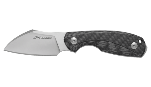 Viper Knives Lille 2 Fixed Blade Knife - 2.64" Elmax Stonewashed Sheepsfoot Blade, Carbon Fiber Handles, Kydex Sheath - VT4024FC Viper Knives Lille 2 Fixed Blade Knife - 2.64" Elmax Stonewashed Sheepsfoot Blade, Carbon Fiber Handles, Kydex Sheath - VT4024FC