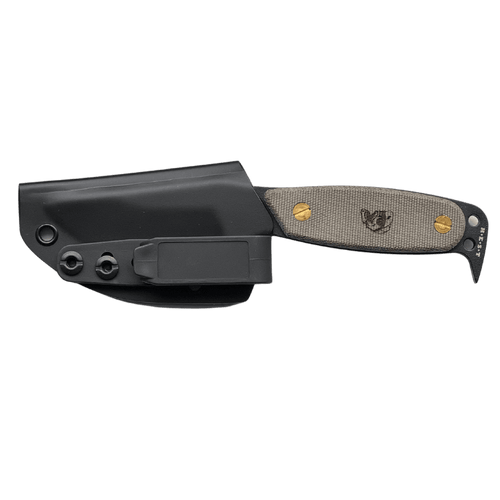 DPx Gear HEST Original Fixed Blade Knife - 3.13" D2 Black Powder Coat Drop Point, Green Canvas Micarta Handles, Kydex Sheath - DPHSX113 DPx Gear HEST Original Fixed Blade Knife - 3.13" D2 Black Powder Coat Drop Point, Green Canvas Micarta Handles, Kydex Sheath - DPHSX113