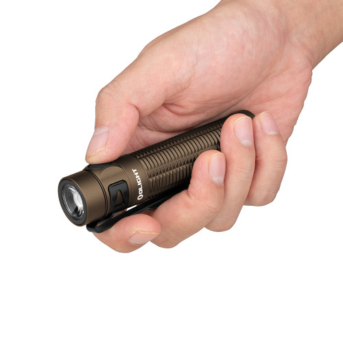 Olight Baton 3 Pro Rechargeable Flashlight - 1500 Lumens, 3206 Candela, Cool White LED, Desert Tan Olight Baton 3 Pro Rechargeable Flashlight - 1500 Lumens, 3206 Candela, Cool White LED, Desert Tan