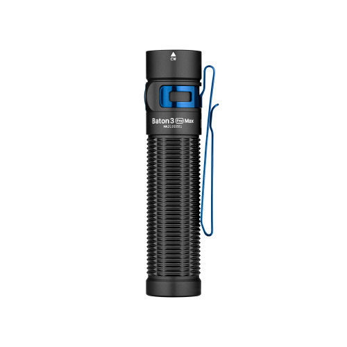 Olight Baton 3 Pro Max Rechargeable Flashlight - 2500 Lumens, 5295 Candela, Cool White LED, Black