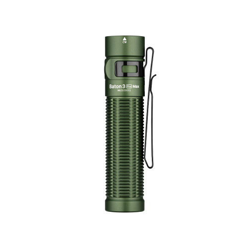 Olight Baton 3 Pro Max Rechargeable Flashlight - 2500 Lumens, 5295 Candela, Cool White LED, OD Green