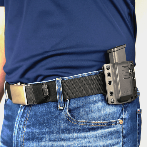 Bravo Concealment Ambidextrous Single Magazine Pouch - 1.5" Belt Loops, Size Large, Fits Glock 19/17, Sig P320, HK VP9, CZP10 Magazines, Black Polymer, Bravo Concealment Ambidextrous Single Magazine Pouch - 1.5" Belt Loops, Size Large, Fits Glock 19/17, Sig P320, HK VP9, CZP10 Magazines, Black Polymer,