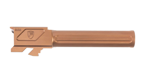 Fortis Match Grade Fluted Barrel - 4", Fits Glock 19 Gen 1-5 and 19X, Copper Finish, Titanium Copper Nitride Coating, 416R Stainless