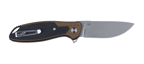 CRKT K360GXP Ken Onion Jake Flipper Knife - 3.32" 12C27 Brushed Bead Blast Drop Point Blade, OD Green Aluminum Handles with G10 Inlays CRKT K360GXP Ken Onion Jake Flipper Knife - 3.32" 12C27 Brushed Bead Blast Drop Point Blade, OD Green Aluminum Handles with G10 Inlays
