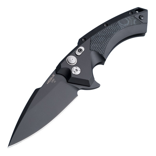 Hogue X5 Flipper 4" Black CPM-154 Spear Point Blade, Black Aluminum Handles with G-Mascus Inlays - 34559 Hogue X5 Flipper 4" Black CPM-154 Spear Point Blade, Black Aluminum Handles with G-Mascus Inlays - 34559