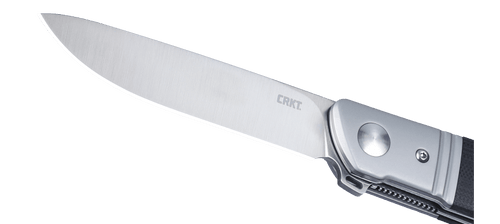 CRKT Ken Onion Jr. Bamboozled Assisted Flipper Knife - 3.34" D2 Satin Plain Blade, Black G10 Handles with Steel Bolsters - 5720 CRKT Ken Onion Jr. Bamboozled Assisted Flipper Knife - 3.34" D2 Satin Plain Blade, Black G10 Handles with Steel Bolsters - 5720