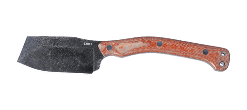 CRKT Jon Graham Razel Nax Fixed Blade Knife - 4.29" 1075 Black Hammered Finish Chisel Blade, Brown Resin Infused Fiber Handles, Kydex Sheath - 2014