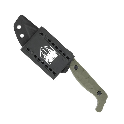Cobratec Kingpin Fixed Blade - 4.0" D2 Drop Point Blade, OD Green G10 Scales, Kydex Sheath Cobratec Kingpin Fixed Blade - 4.0" D2 Drop Point Blade, OD Green G10 Scales, Kydex Sheath