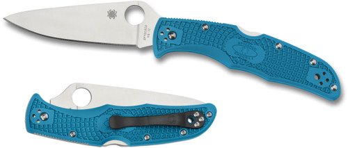 Spyderco Endura 4 Flat Ground Lock Back Folder - 3.75" VG10 Satin Plain Blade, Blue FRN Handles - C10FPBL Spyderco Endura 4 Flat Ground Lock Back Folder - 3.75" VG10 Satin Plain Blade, Blue FRN Handles - C10FPBL