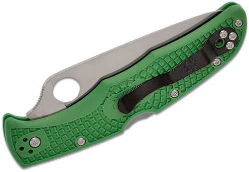 Spyderco Endura 4 Flat Ground Lock Back Folder - 3.75" VG10 Satin Plain Blade, Green FRN Handles - C10FPGR Spyderco Endura 4 Flat Ground Lock Back Folder - 3.75" VG10 Satin Plain Blade, Green FRN Handles - C10FPGR