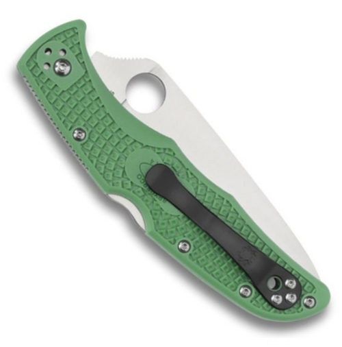 Spyderco Endura 4 Flat Ground Lock Back Folder - 3.75" VG10 Satin Plain Blade, Green FRN Handles - C10FPGR Spyderco Endura 4 Flat Ground Lock Back Folder - 3.75" VG10 Satin Plain Blade, Green FRN Handles - C10FPGR