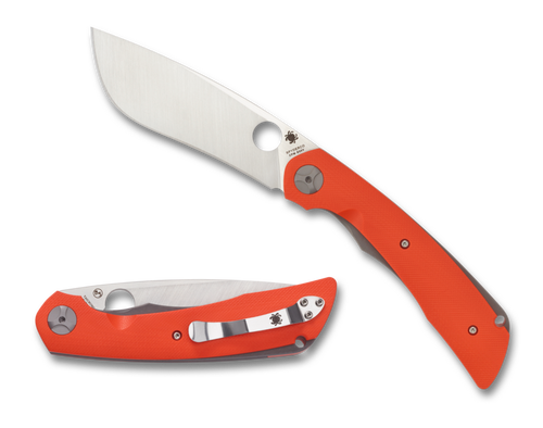 Spyderco Nati Amor Subvert Folding Knife - 4.14" S30V Satin Plain Blade, Orange G10 Handles - C239GPOR