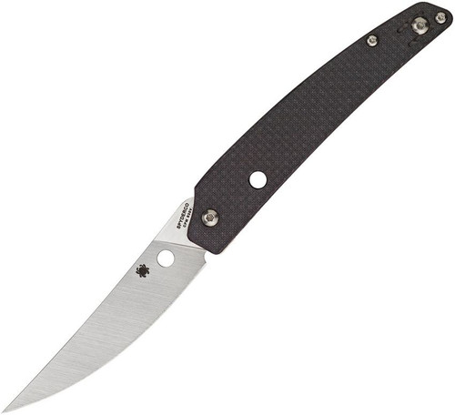Spyderco Paul Alexander Ikuchi Flipper Knife - 3.26" S30V Satin Plain Blade, Carbon Fiber/G10 Laminate Handles - C242CFP