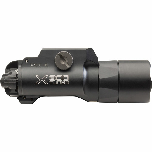 Surefire X300T-B Turbo High Candela Weaponlight - White LED, 650 Lumens, Fits Picatinny and Universal, 66,000 Candela, Thumbscrew Attachment, Matte Black Finish