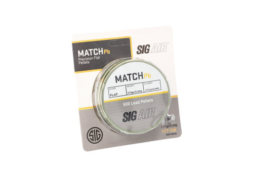 Sig Sauer Airguns Match .177 Lead Flat Nose Pellets - 500 Pellets per Tin Sig Sauer Airguns Match .177 Lead Flat Nose Pellets - 500 Pellets per Tin