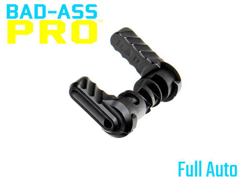 Battle Arms Development Bad-Ass Pro Ambidextrous FULL AUTO Safety Selector - Standard And Short Steel Levers, 0/90/180 Degree, Black Finish Battle Arms Development Bad-Ass Pro Ambidextrous FULL AUTO Safety Selector - Standard And Short Steel Levers, 0/90/180 Degree, Black Finish