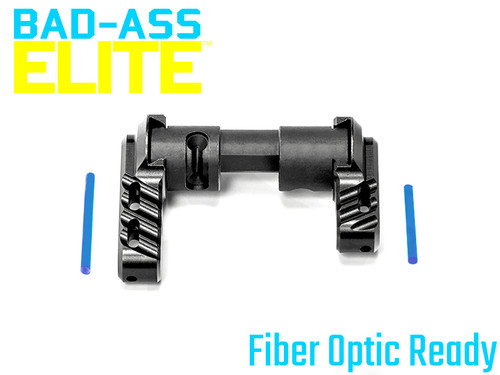 Battle Arms Development Bad-Ass Elite Ambidextrous Safety Selector - Modular Aluminum Levers With Fiber Optic Inserts, Black Finish Battle Arms Development Bad-Ass Elite Ambidextrous Safety Selector - Modular Aluminum Levers With Fiber Optic Inserts, Black Finish