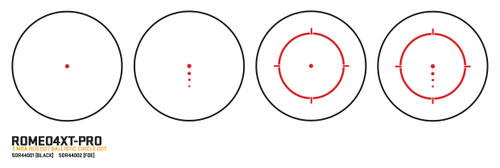 Sig Sauer ROMEO4XT-PRO Military Grade Red Dot - 1x20mm, 2 MOA Ballistic Cricle Dot Reticle, Black Finish