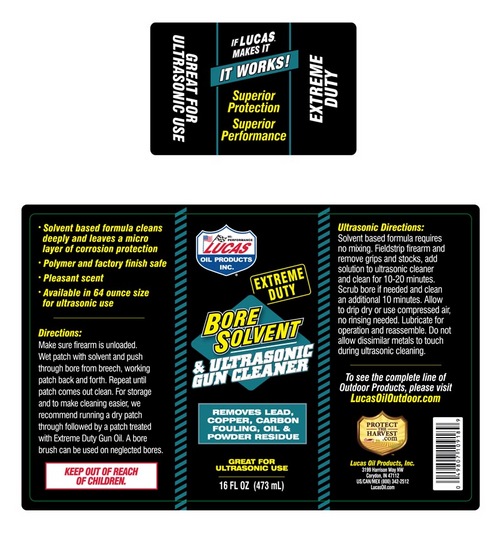 Lucas Oil Extreme Duty  Extreme Duty Bore Solvent & Ultrasonic Gun Cleaner - 4oz Liquid Lucas Oil Extreme Duty  Extreme Duty Bore Solvent & Ultrasonic Gun Cleaner - 4oz Liquid