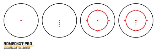 Sig Sauer ROMEO4T-PRO Military Grade Red Dot - 1x20mm, 2 MOA Ballistic Cricle Dot Reticle, Black Finish