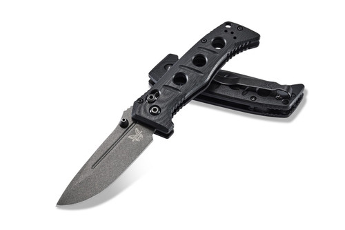 Benchmade 273GY-1 Shane Sibert Mini Adamas Folding Knife - 3.25" CruWear Tungsten Gray Plain Blade, Black G10 Handles