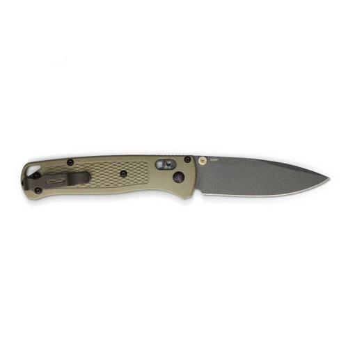 Benchmade Bugout AXIS Folding Knife - 3.24" S30V Smoked Gray Plain Blade, Ranger Green Grivory Handles - 535GRY-1 Benchmade Bugout AXIS Folding Knife - 3.24" S30V Smoked Gray Plain Blade, Ranger Green Grivory Handles - 535GRY-1