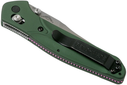 Benchmade 940 Osborne Folding Knife - 3.4" S30V Satin Plain Blade, Green Aluminum Handles Benchmade 940 Osborne Folding Knife - 3.4" S30V Satin Plain Blade, Green Aluminum Handles