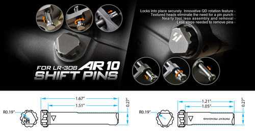 Strike Industries AR-10 Shift Pins - Gold Strike Industries AR-10 Shift Pins - Gold
