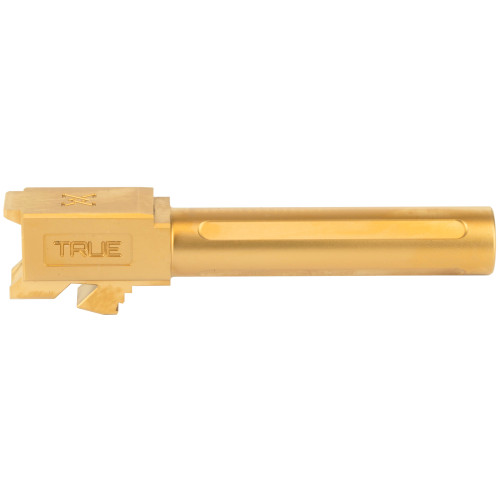 True Precision Glock 19, 19X, & G45 9MM Barrel - Gold Titanium Nitride, Gen 1-5 Compatible True Precision Glock 19, 19X, & G45 9MM Barrel - Gold Titanium Nitride, Gen 1-5 Compatible