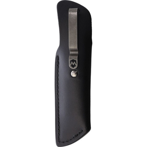 Mercury Kali Fixed Blade - 2.5" N690 Sheepsfoot Stonewashed Blade, Black G10 Handles, Black Leather Sheath Mercury Kali Fixed Blade - 2.5" N690 Sheepsfoot Stonewashed Blade, Black G10 Handles, Black Leather Sheath