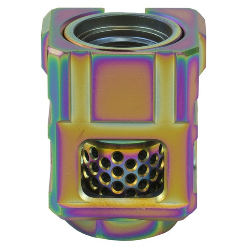 Chaos Gear Supply Qube Compensator - Rainbow Finish, 1/2X28 Thread Pitch Chaos Gear Supply Qube Compensator - Rainbow Finish, 1/2X28 Thread Pitch