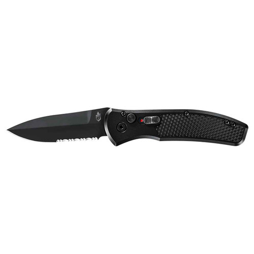 Gerber 30-001636 Empower AUTOMATIC - 3.25" Combo Edge CPM-S30V Black Finish Blade - Type III Hard Anodized Black Aluminum Handle w/Armored Grip Plates
