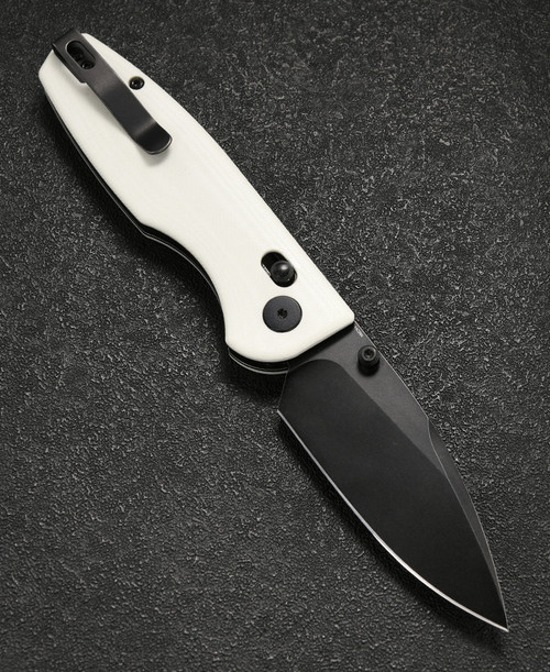 CMB Predator Axis Lock Folding Knife - 3.42" D2 Black Blade, White G10 Handle CMB Predator Axis Lock Folding Knife - 3.42" D2 Black Blade, White G10 Handle