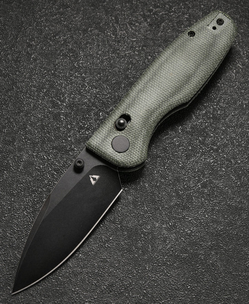 CMB Predator Axis Lock Folding Knife - 3.42" D2 Black Blade, Green Micarta Handle