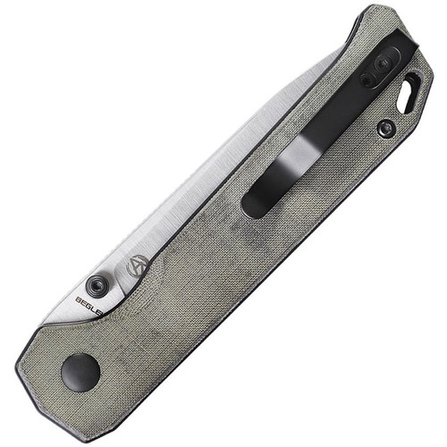 Kizer Cutlery Vanguard Begleiter2 Button Lock Folding Knife - 3.39" 154CM Satin Blade, Green Micarta Handles - V4458.2BC1 Kizer Cutlery Vanguard Begleiter2 Button Lock Folding Knife - 3.39" 154CM Satin Blade, Green Micarta Handles - V4458.2BC1