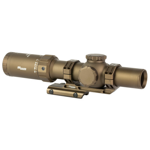 Sig Sauer Tango-MSR 1-10X26 Rifle Scope - BDC10 Illuminated Reticle, First Focal Plane, 34mm Main Body Tube, Includes Alpha MSR Mount and Flip Back Covers, Coyote Brown Finish Sig Sauer Tango-MSR 1-10X26 Rifle Scope - BDC10 Illuminated Reticle, First Focal Plane, 34mm Main Body Tube, Includes Alpha MSR Mount and Flip Back Covers, Coyote Brown Finish