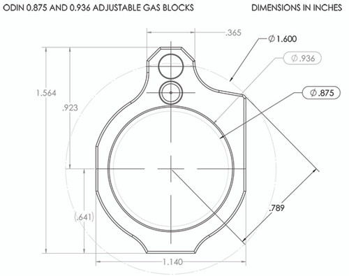 Odin Works .875" Adjustable Low Profile Gas Block - Black Nitride Finish