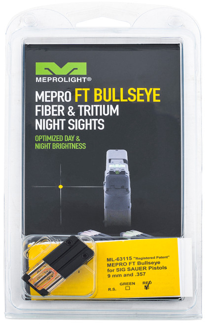 Meprolight USA 631153408 Mepro FT Bullseye Front Sight Fixed Tritium Red Black Frame for Sig P226, P320