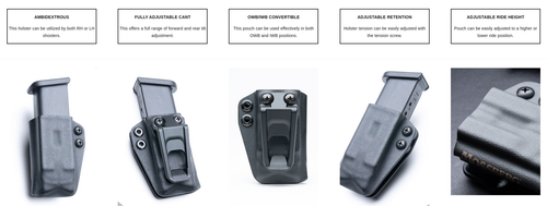 Crucial Concealment Covert IWB / OWB Mag Pouch - Ambidextrous, Black Kydex, Fits Springfield Hellcat/Sig Sauer P365 Magazines Crucial Concealment Covert IWB / OWB Mag Pouch - Ambidextrous, Black Kydex, Fits Springfield Hellcat/Sig Sauer P365 Magazines