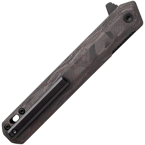 Tekto Knives F2 Bravo Flipper Knife - 3.25 D2 Black Blade,  Red G10 and Carbon Fiber Handle with Black Titanium Accents Tekto Knives F2 Bravo Flipper Knife - 3.25 D2 Black Blade,  Red G10 and Carbon Fiber Handle with Black Titanium Accents