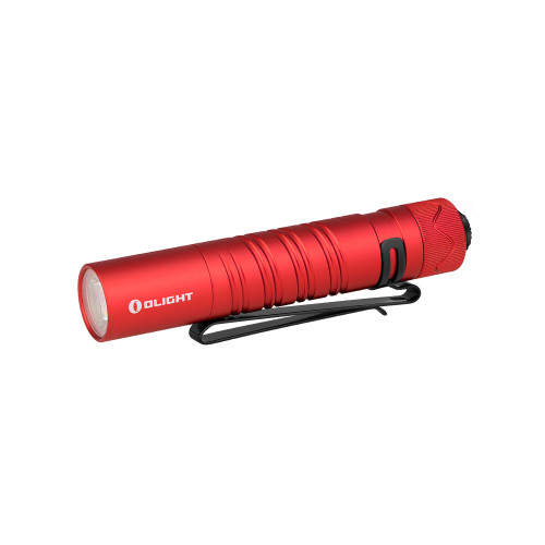 Olight i5R EOS Rechargeable Flashlight - 350 Max Lumens, Double Helix Knurling, Anodizxed Aluminum, Red