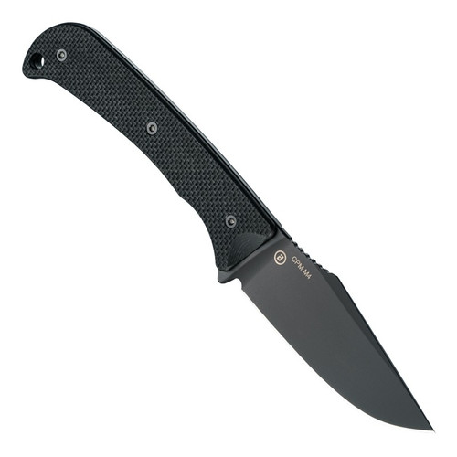 Hogue Extrak Fixed Blade Knife - 3.3" CPM-M4 Black Cerakote Clip Point, Black G10 Handles, Kydex Sheath - 35869 Hogue Extrak Fixed Blade Knife - 3.3" CPM-M4 Black Cerakote Clip Point, Black G10 Handles, Kydex Sheath - 35869